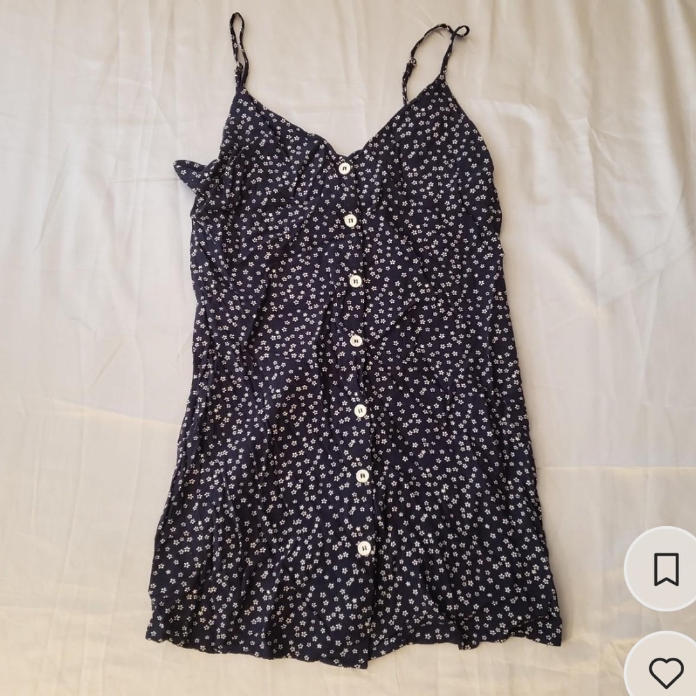 Forever 21 Navy Blue Floral Slip Mini Dress